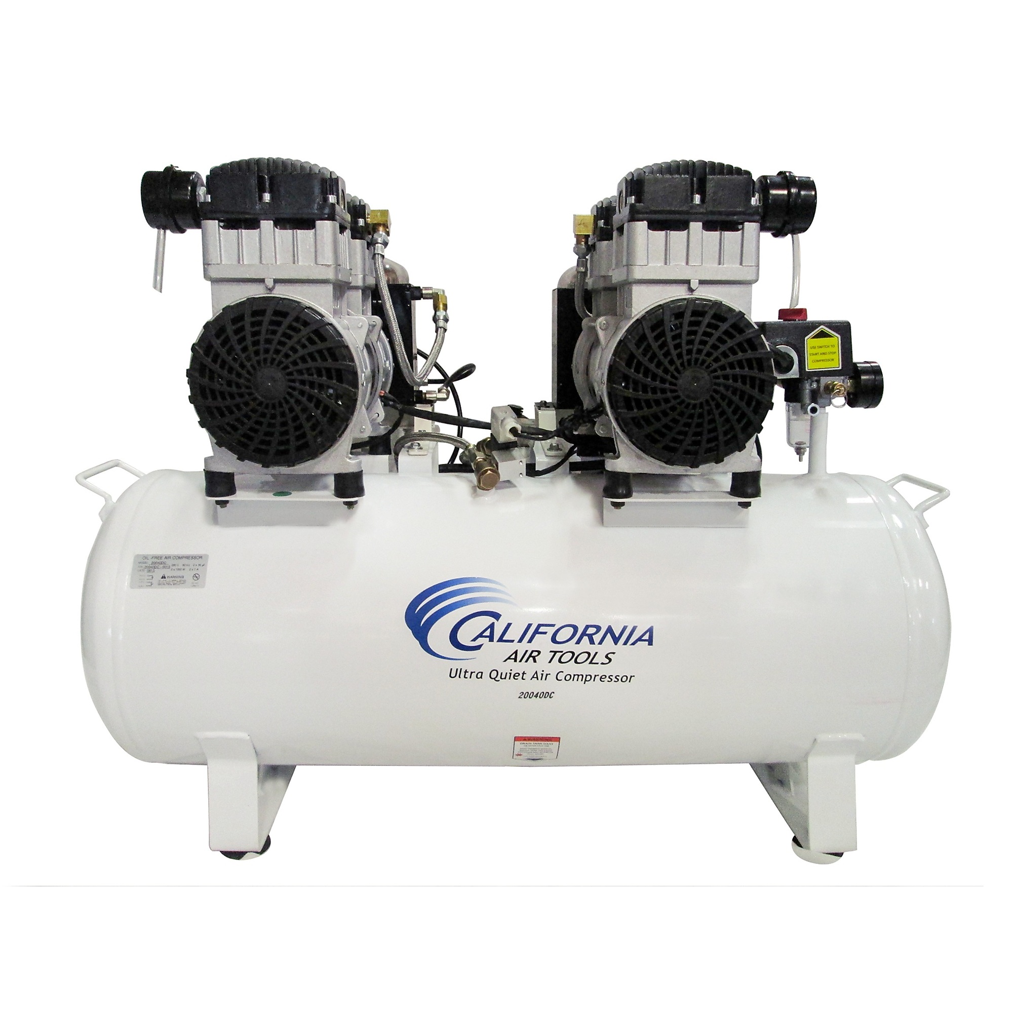 California Air Tools, 20 Gal 4 Hp Air Drying Automatic Drain, Horsepower 4 HP, Air Tank Size 20 Gal, Volts 220 Model# 20040DCAD